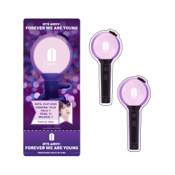 Zestaw holograficzna naklejka i magnes BTS Army: Forever We Are Young + BILET GRATIS!