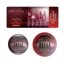 Zestaw holograficzna przypinka i naklejka Red Velvet Happiness Diary: My Dear, ReVe1uv (wersja 1) + BILET GRATIS!