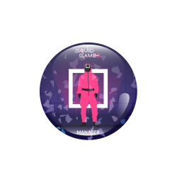 Holograficzna przypinka Squid Game 2 - Pink Guard Manager