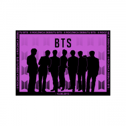 Mini plakat A4 - BTS 8 Rocznica Debiutu