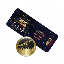 Złota przypinka Stray Kids UNLOCK: GO LIVE IN LIFE (wersja 2) + BILET GRATIS!