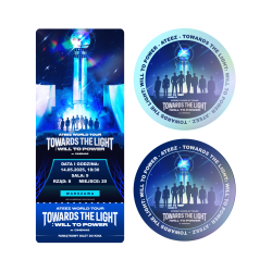 Zestaw dwóch holograficznych naklejek ATEEZ [TOWARDS THE LIGHT: WILL TO POWER] IN CINEMAS + BILET GRATIS!