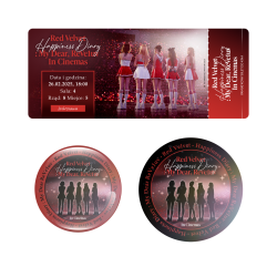 Zestaw holograficzna przypinka i naklejka Red Velvet Happiness Diary: My Dear, ReVe1uv (wersja 2) + BILET GRATIS!