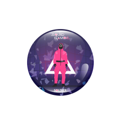 Holograficzna przypinka Squid Game 2 - Pink Guard Soldier