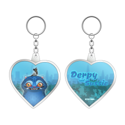Holograficzny brelok serce KPop Demon Hunters - Derpy and Sussie