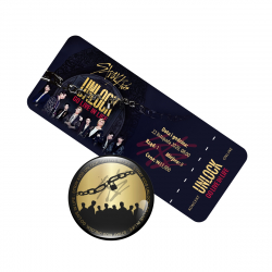 Złota przypinka Stray Kids UNLOCK: GO LIVE IN LIFE (wersja 1) + BILET GRATIS!