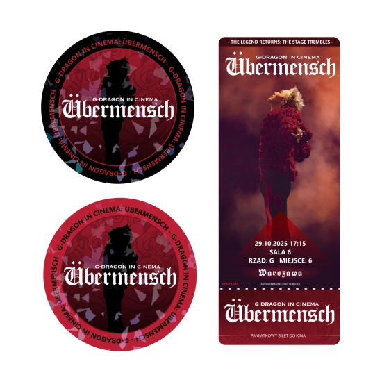 Zestaw dwóch holograficznych naklejek G-Dragon In Cinema: Ubermensch + BILET GRATIS!