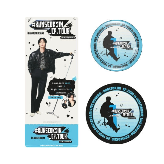 Zestaw holograficzna przypinka i naklejka RUNSEOKJIN_EP.TOUR + BILET GRATIS! (wersja 2)