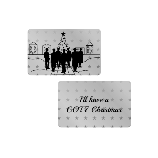 Świąteczna srebrna karta - I'll have a GOT7 Christmas