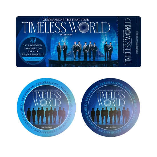 Zestaw dwóch holograficznych naklejek ZEROBASEONE THE FIRST TOUR: TIMELESS WORLD + BILET GRATIS!