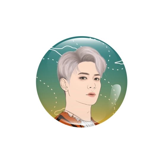 Połyskująca złotem przypinka SHINee Atlantis - Minho