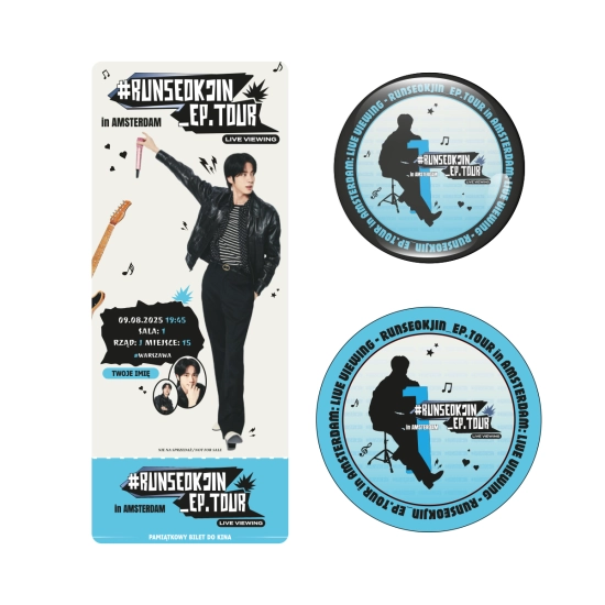 Zestaw holograficzna przypinka i naklejka RUNSEOKJIN_EP.TOUR + BILET GRATIS! (wersja 1)