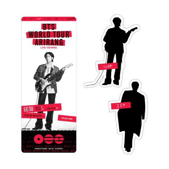 Zestaw holograficzny magnes i naklejka BTS World Tour ‘ARIRANG’: Live Viewing + BILET GRATIS!