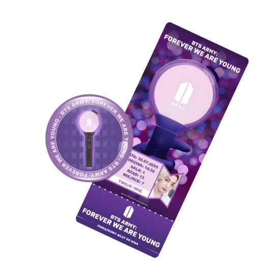 Holograficzna przypinka BTS Army: Forever We Are Young + BILET GRATIS!