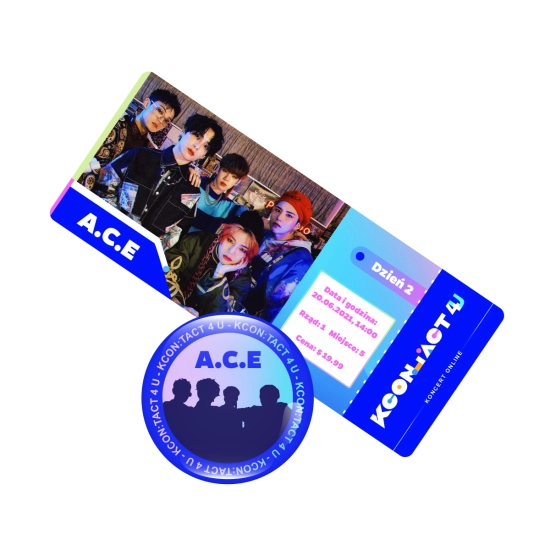 Holograficzna przypinka KCON - A.C.E (wersja 1) + BILET GRATIS!