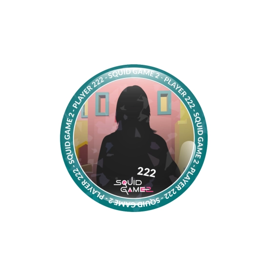 Holograficzna przypinka Squid Game 2 - Player 222