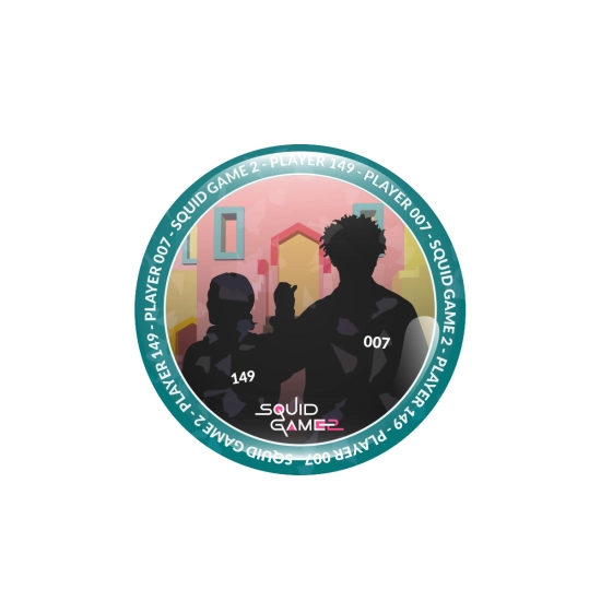 Holograficzna przypinka Squid Game 2 - Player 149 i Player 007