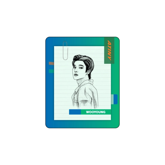 Duża naklejka 3 Rocznica ATINY - Wooyoung