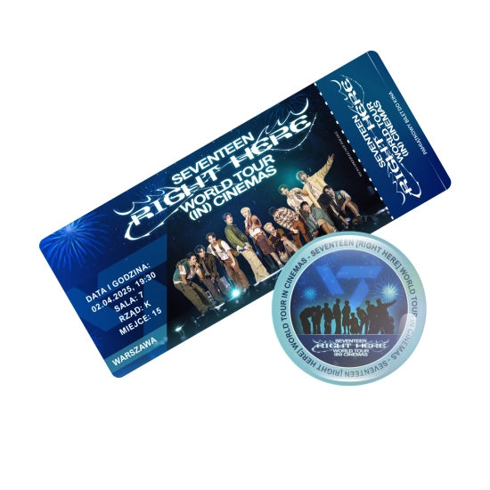 Holograficzna przypinka SEVENTEEN [RIGHT HERE] WORLD TOUR IN CINEMAS (wersja 2) + BILET GRATIS!