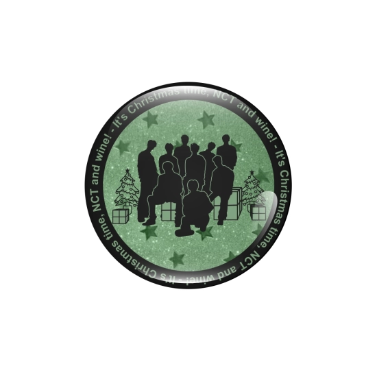 Przypinka brokatowa - It's Christmas time, NCT and wine!