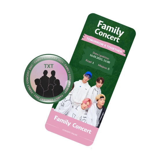 Holograficzna przypinka FAMILY CONCERT - TXT (wersja 1) + BILET GRATIS!