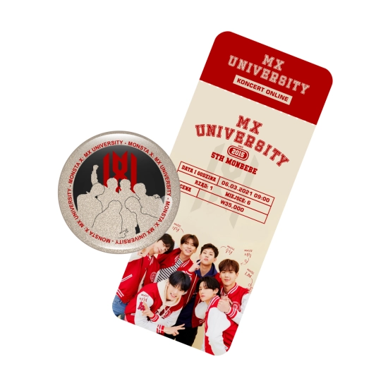 Brokatowa przypinka Monsta X - MX UNIVERSITY (wersja 2) + BILET GRATIS!