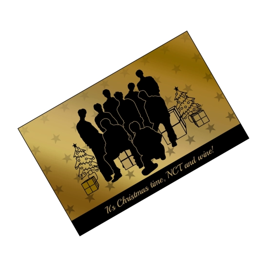 Świąteczna złota pocztówka - It's Christmas time, NCT and wine!