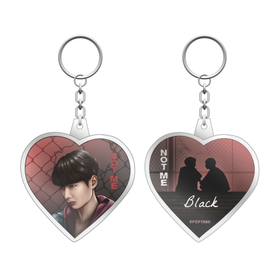 Brelok serce NOT ME - Black