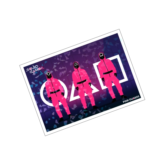 Holograficzna pocztówka Squid Game 2 - Pink Guards